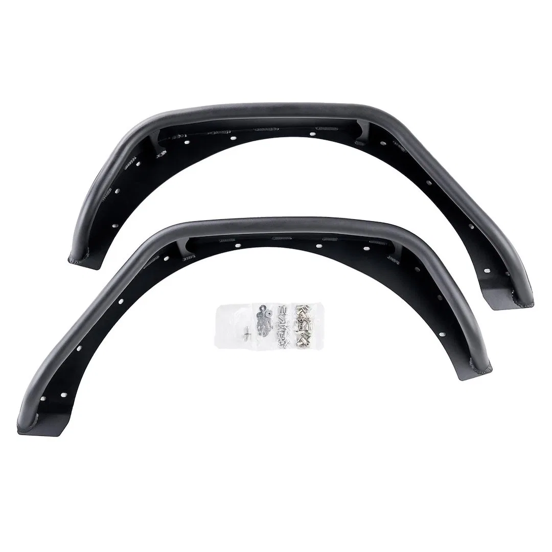 25-1079 – COMBAT OFFRD Fender Flare, Flat Style 7 Inch Tire Coverage Black Aluminum Set Of 2